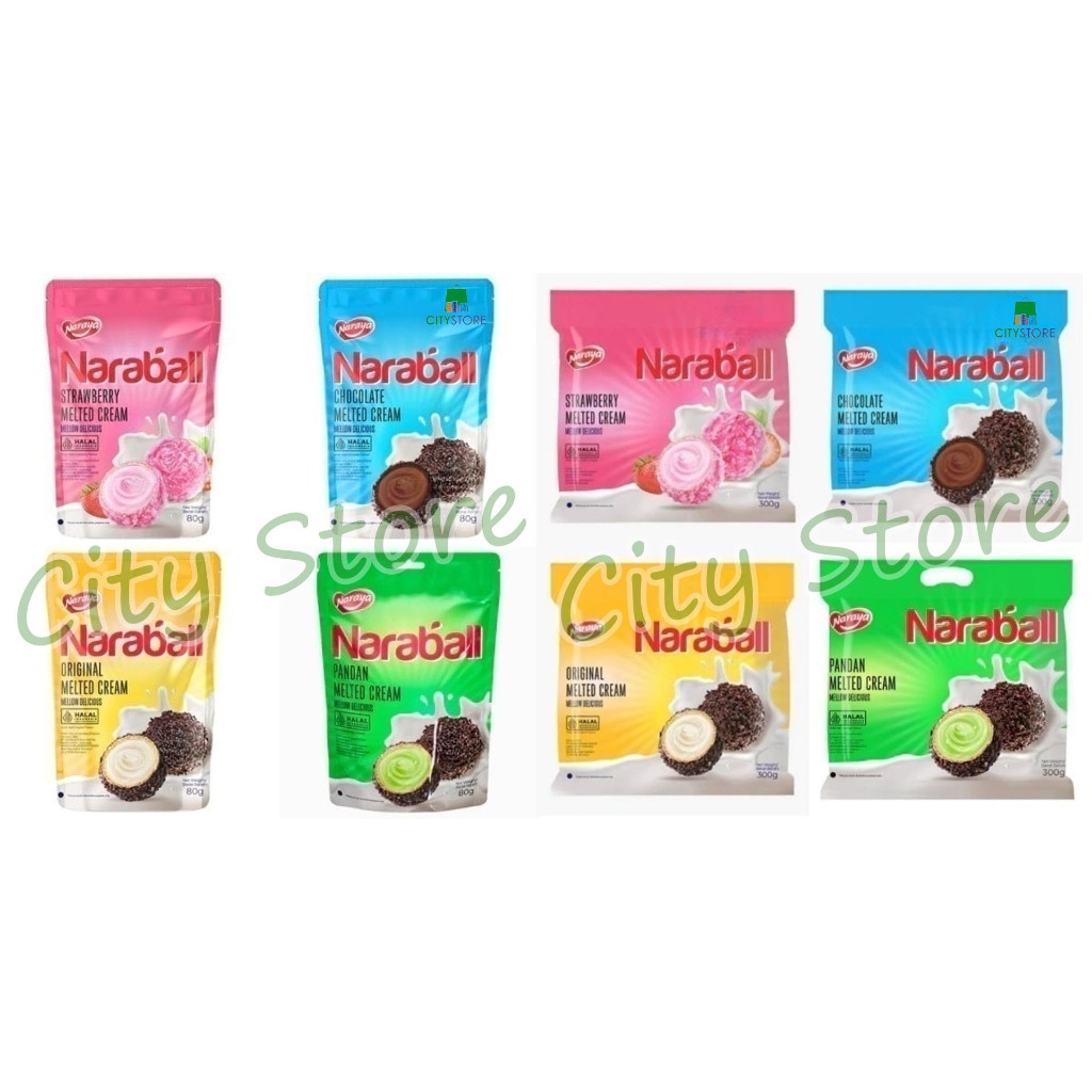 

Naraya NARABALL Biscuit Wafer Ball Original Chocolate Strawberry Pandan Melted Cream - Wafer Salut Cookies Mellow Delicious Rasa Original Cokelat Vanilla Stroberi Pandan - Biskuit Wafer Salut Kukis isi Krim 80g-300g