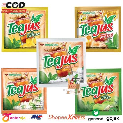 

[ JSO ] Teajus Tea Jus Minuman Serbuk Rasa Teh Renceng Isi 10 x 6gr Melati Apel Lemon Gula Batu Madu All Varian Rasa Halal Minuman instant Cepat Saji