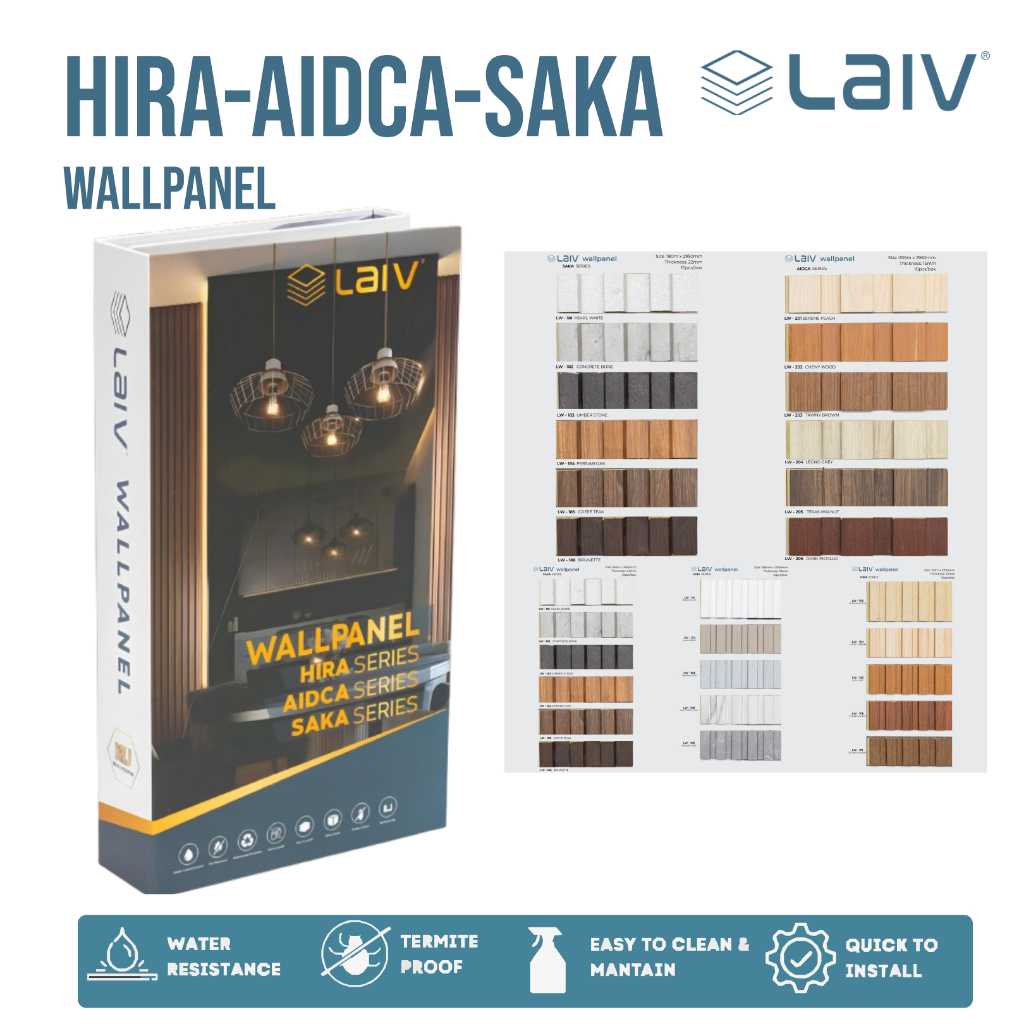 LAIV Katalog Wallpanel HIRA AIDCA & SAKA Series WPC Wood Panel Kisi Kisi Panel PVC Wall Panel Kayu