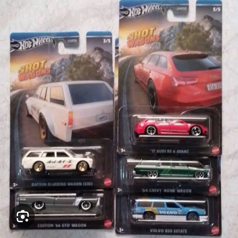 Promo Akhir Tahun Hot Wheels Hot Wagons Set 5 Audi RS 6 Wagon / Chevy Nova Wagon / Custom 66 GTO Wag