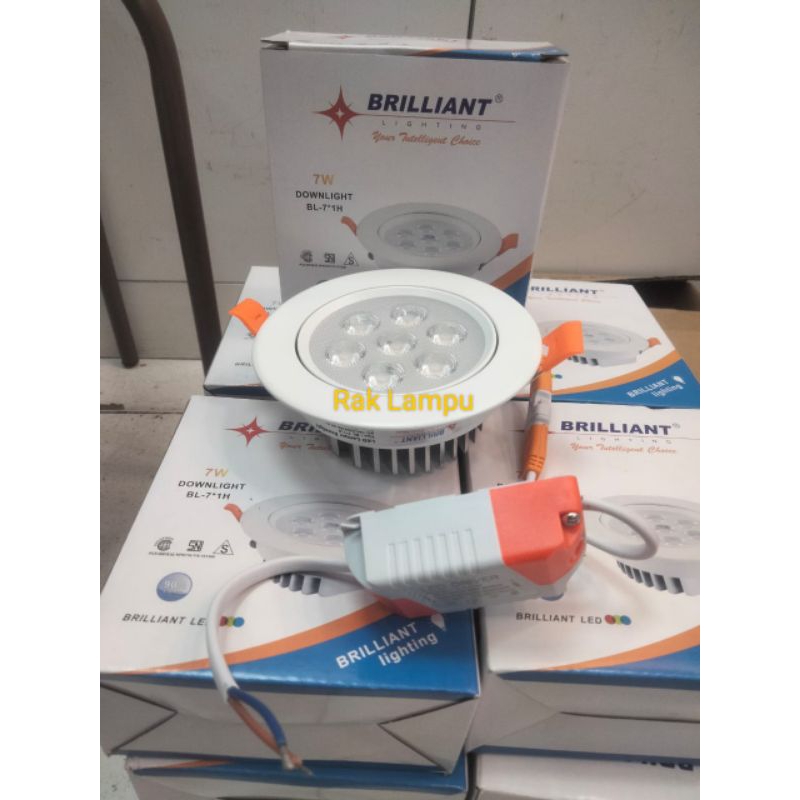 BRILIANT Lampu LED 7Watt 7Mata Dwonlight Plapon inbow