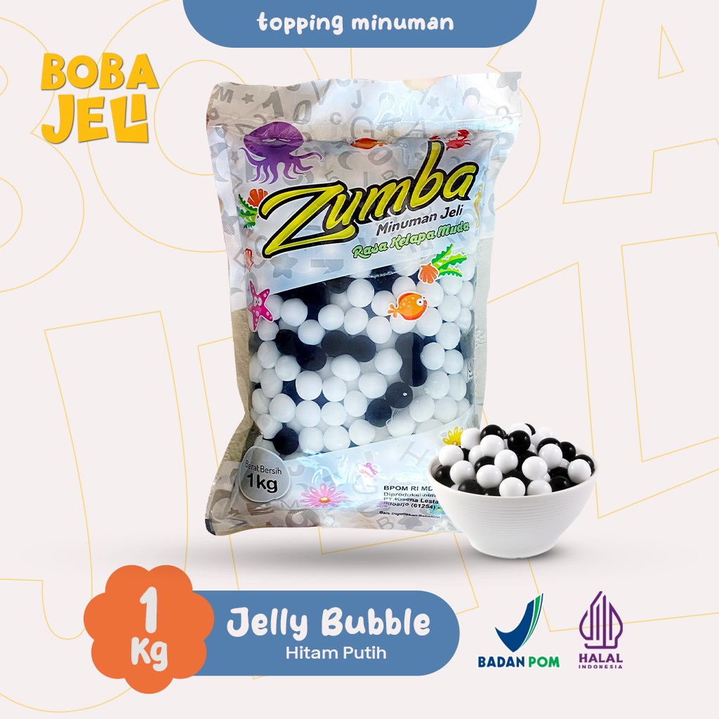 

Jelly Mutiara Kelereng Bubble Hitam Putih Zumba 1kg