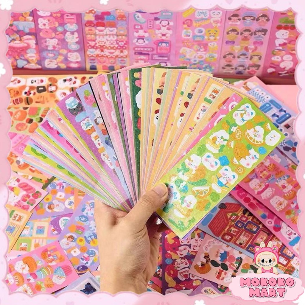 

MM 100 Lembar Stiker Pack DIY Gantungan Aklirik Dekor Sleeve Photocard Kpop Sticker Shiny Cartoon