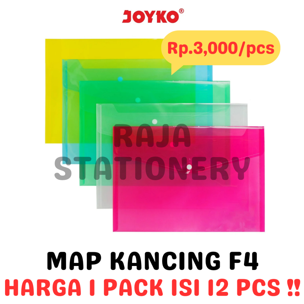 

JOYKO DATA BAG TRANSPARENT PASTEL MAP KANCING A4 F4 FOLIO TRANSPARAN JOYKO DB-105FK LUSIN [12PCS]