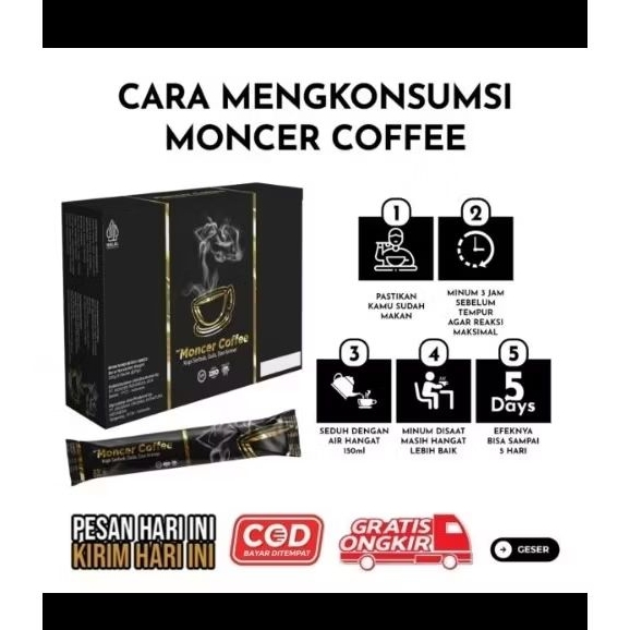 

NFMoncer Coffee Kopi Herbal Pria Dewasa Halal dan Sudah BPOM 1 Box 8 Sachet