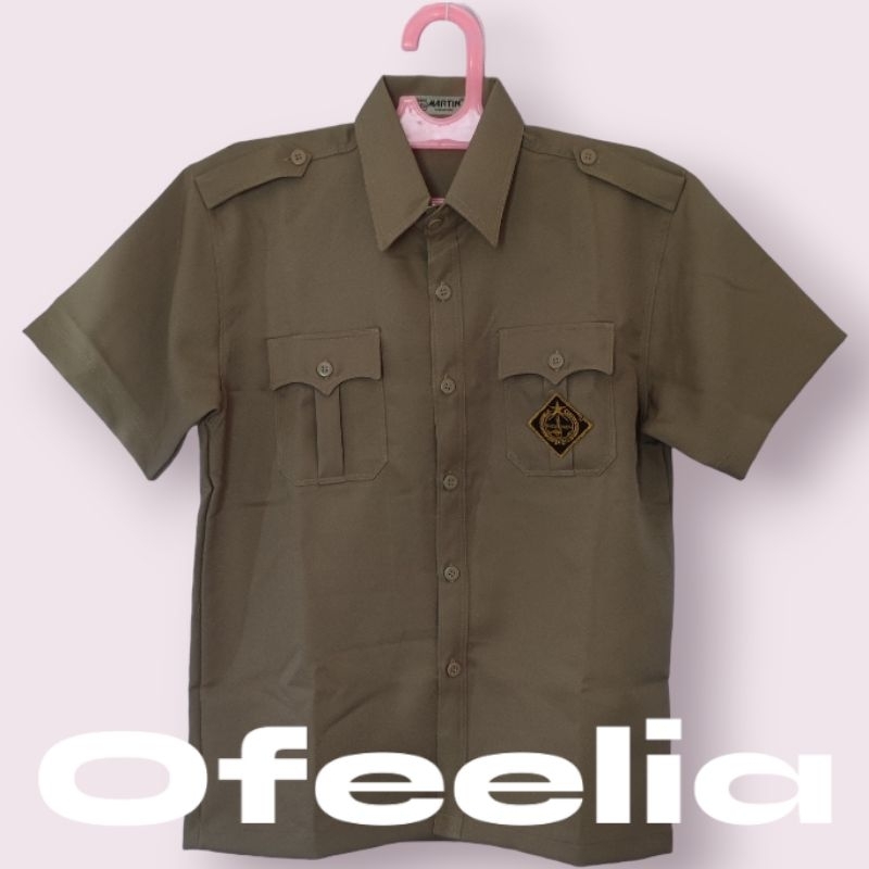 BAJU SEKOLAH PRAMUKA BAHAN RAPILO UNTUK SMP/SMA LENGAN PENDEK