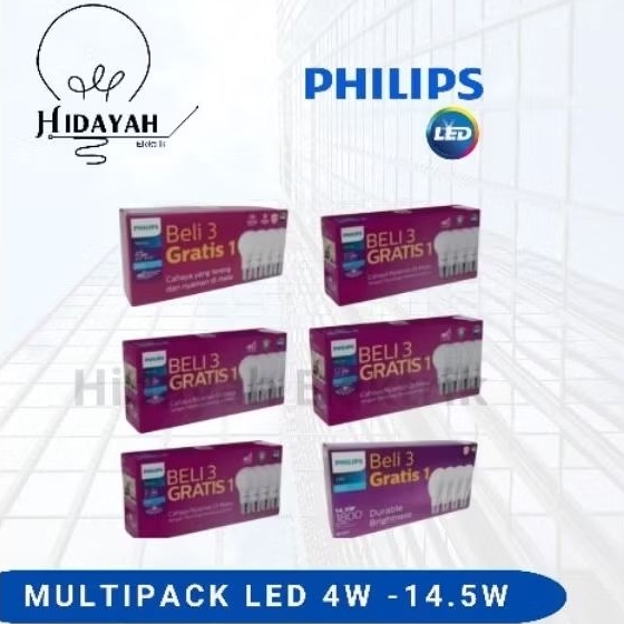 Lampu LED Paket Philips / Multipack 4 watt - 14.5w