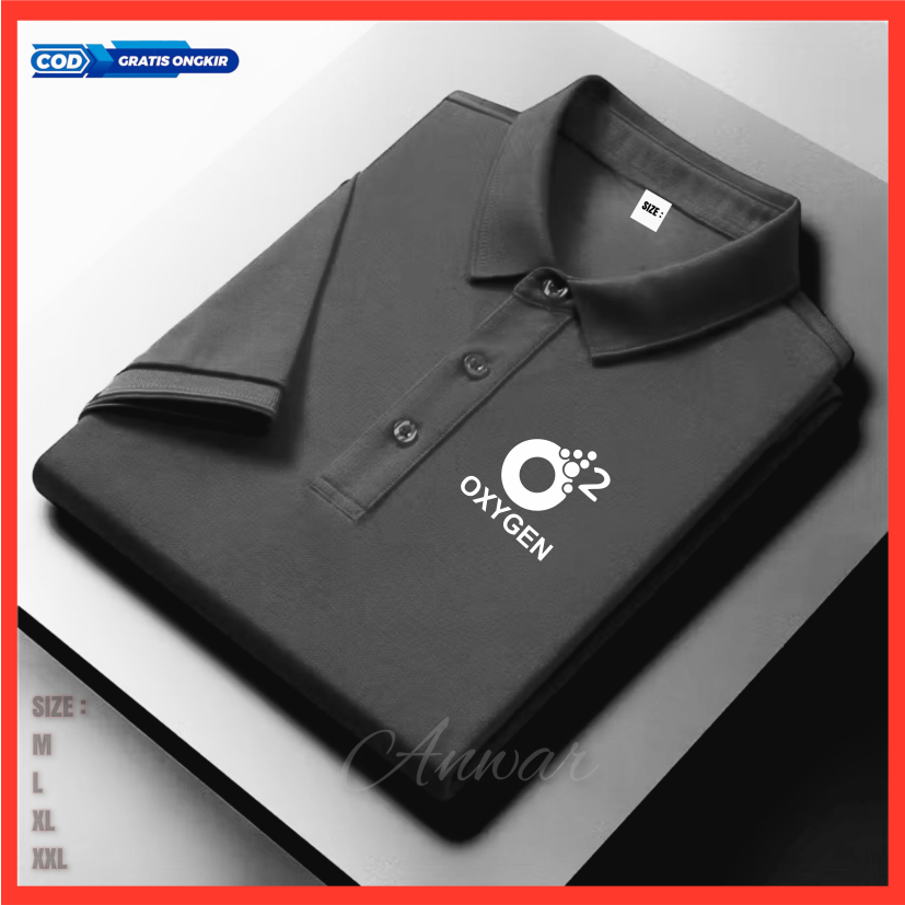 Baju Polo Oxigen Pakaian Pria Wanita Kaos Distro Keren Atasan Casual T-Shirt Terbaru Katun Premium