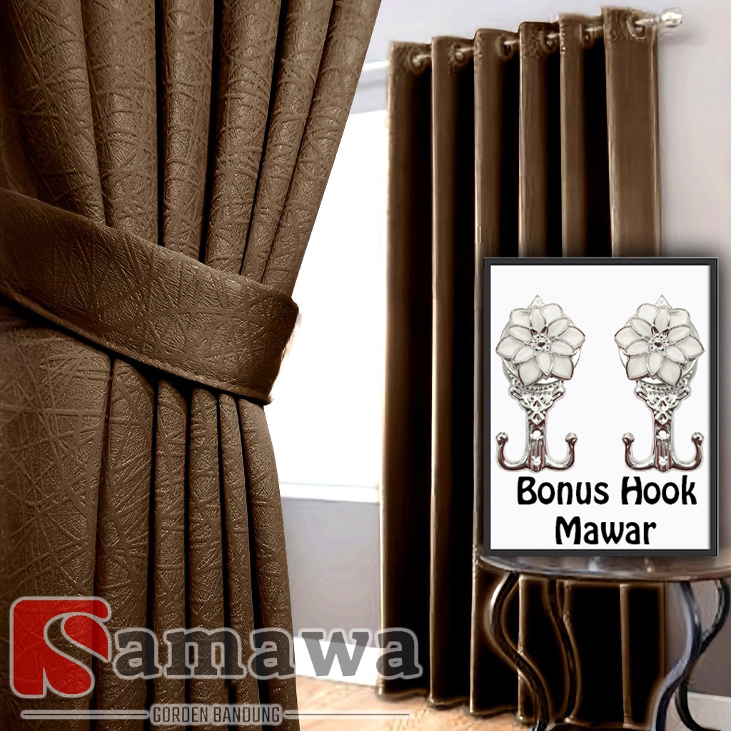 SAMAWA Gorden jendela aesthetic hordeng korden tirai pintu tengah ruang tamu 3 meter