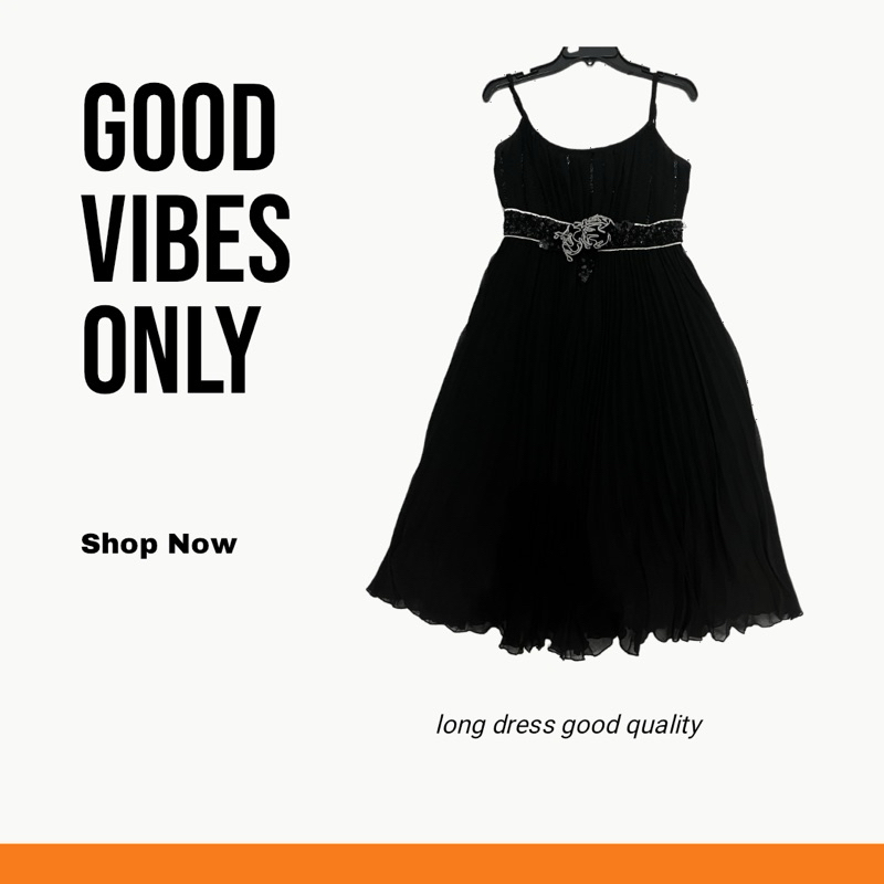 PL - Long Dress Bahan Premium - Dress Pesta Elegan