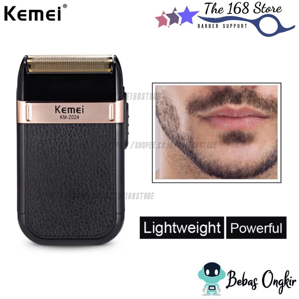 Sangat Nyaman Original Alat Cukur Jenggot Kumis Botak 224 USB Shaver Kemei KM224