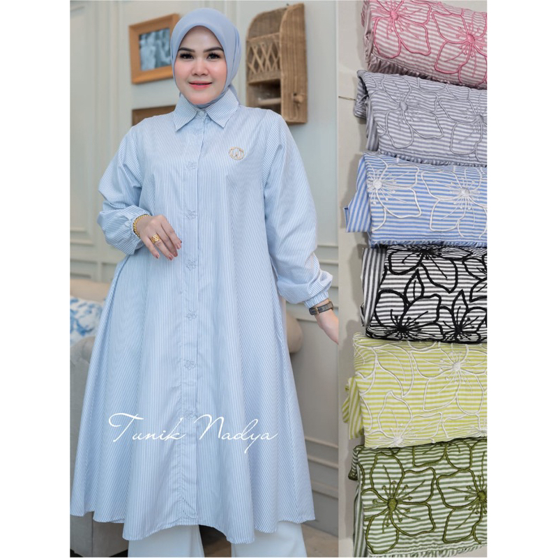 Outfitku -Baju atasan wanita terbaru Winody Tunik Nadiya tunic Dress wanita kekinian korean style ga