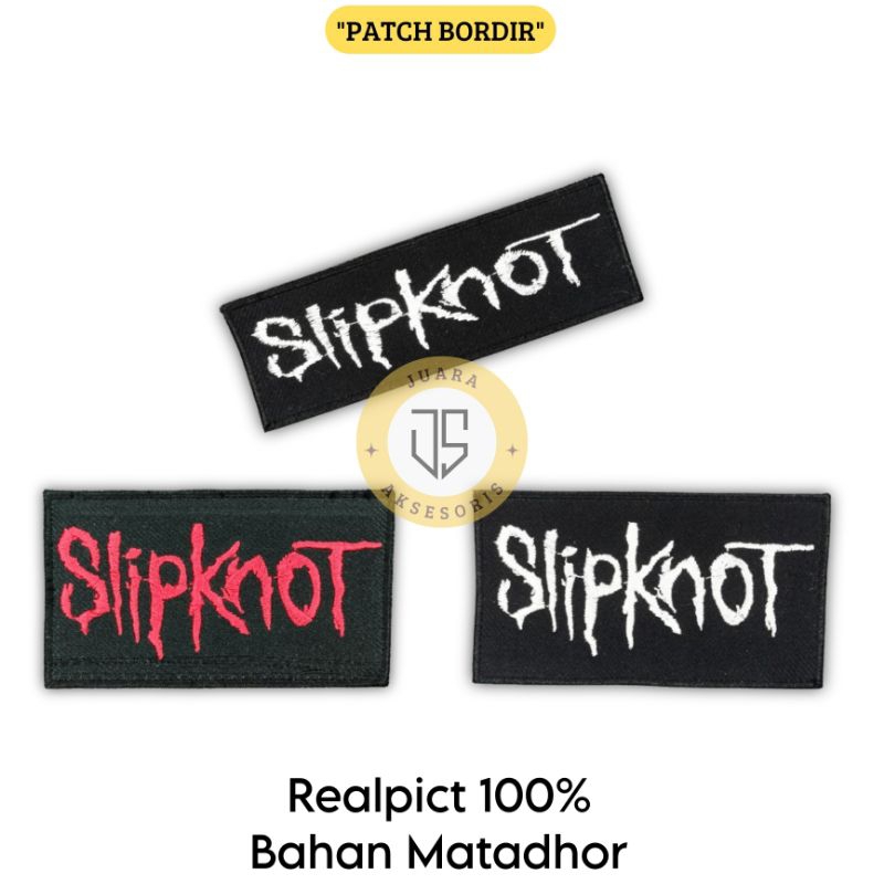 Patch Bordir Jahit Logo Band Slipknot Iron Patch Aksesoris Bordir Keren