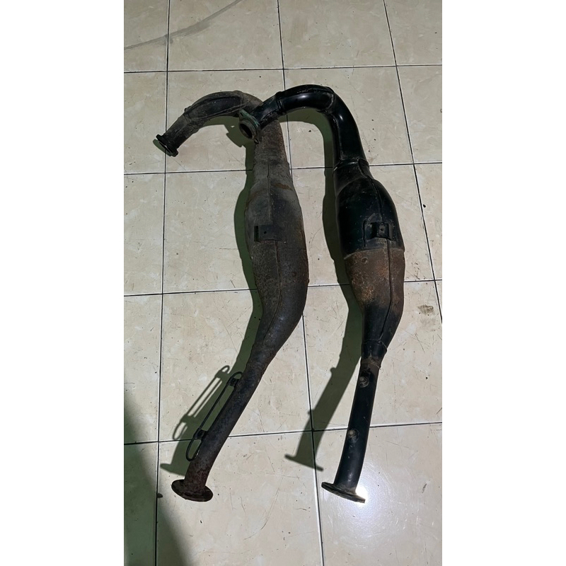 perut gembungan knalpot ninja rr original no bobok katalis nempel