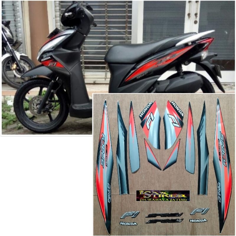 Striping Original Honda Spacy FI hitam tahun 2013