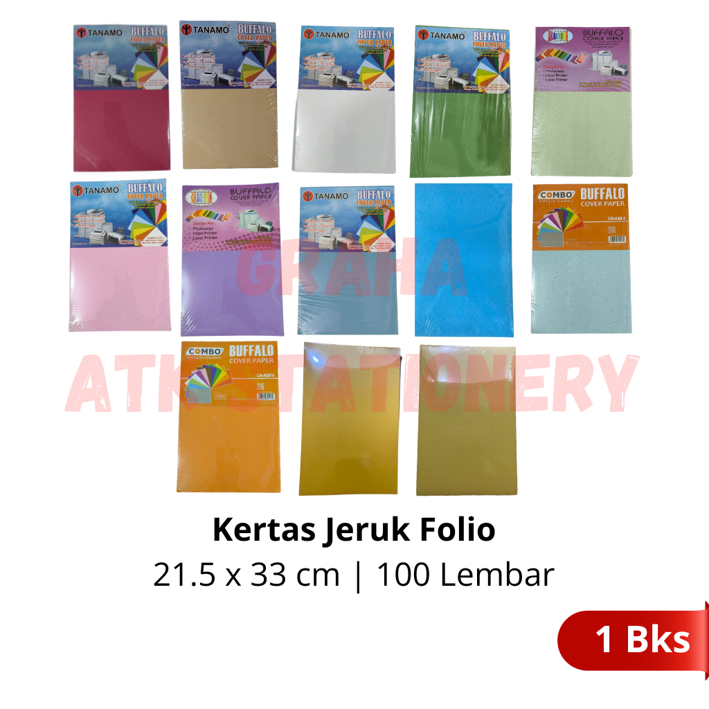 

[1 Bungkus] Kertas Jeruk Folio 100 Lembar / Karton Jeruk Folio 100 Lembar Warna