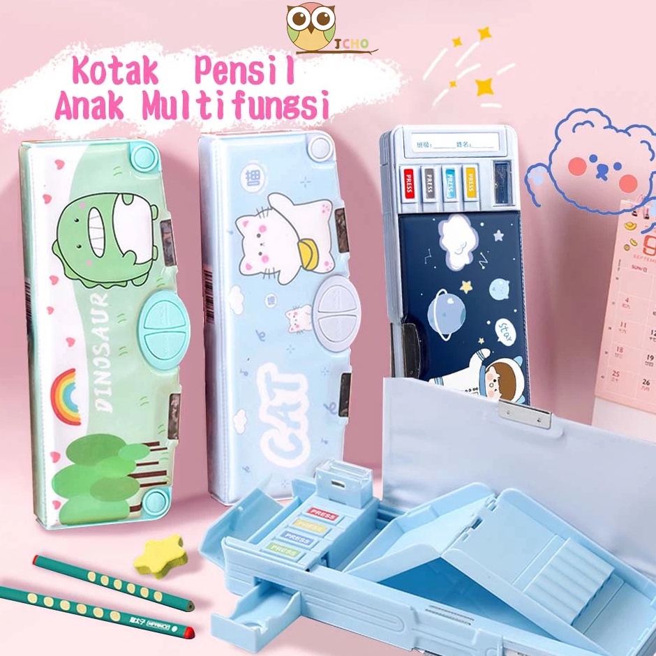 

ART B1O9 Kotak Pensil Multifungsi Lengkap Peruncing Gunting Isolasi Penghapus Penggaris