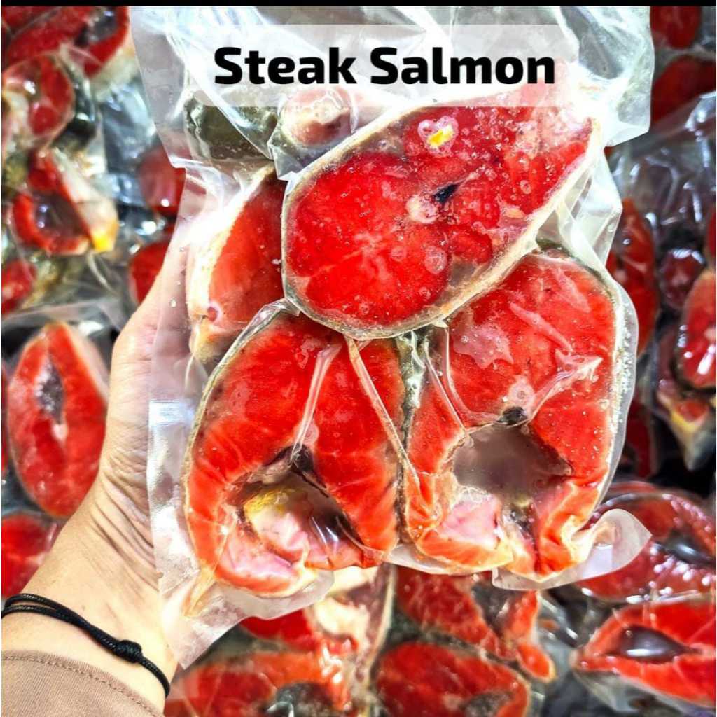 

STEAK SALMON FROZEN kemasan 500gr Frozen Food Makanan Olahan Enak Fresh Segar