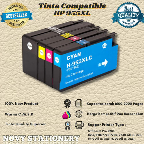 Tinta Catridge Compatible HP 955XL 955 For HP OfficeJet Pro 8210, 8216/8218, 7740,7730,7720, 8710 Al