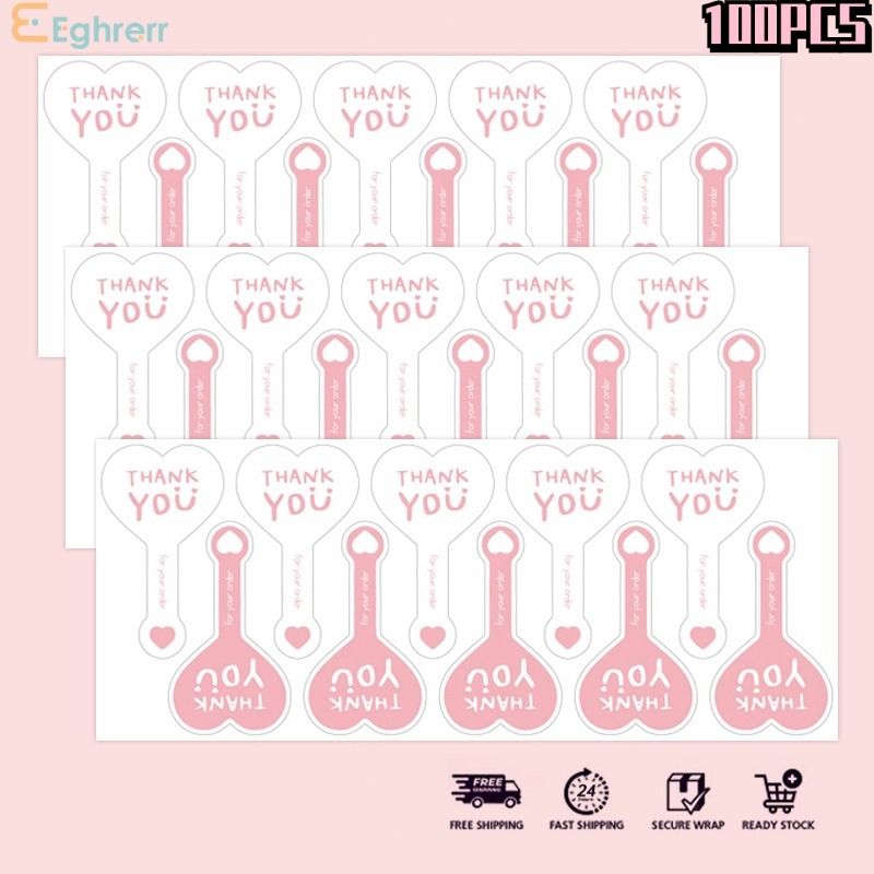 

Eeghrerr Stiker Segel Cinta Merah Muda Stiker Label Segel Segel Makanan Panjang Stiker Terima Kasih Bubuk