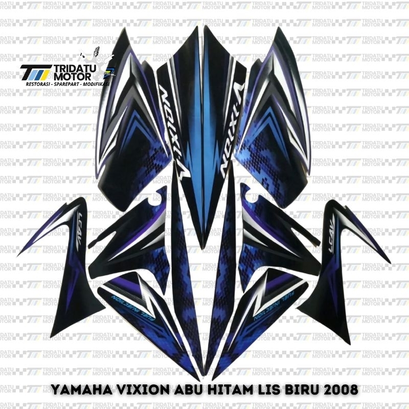 STRIPING YAMAHA VIXION OLD 2008 ABU HITAM LIS LIST STICKER VIXION 150 OLD KUALITAS ORIGINAL