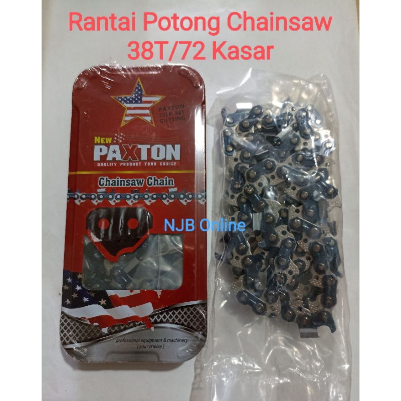 Rantai Potong Chainsaw 38 mata Kasar Paxton Senso 5200/5800 Bar 22"