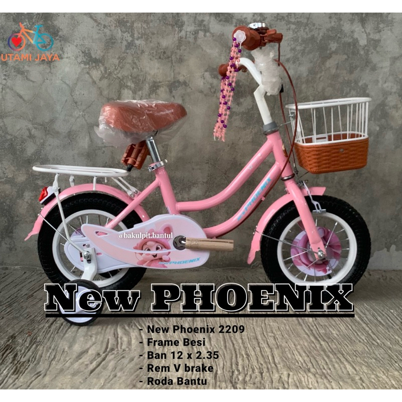 sepeda anak cewek keranjang mini new phoenix 2209 ukuran 12 inch |Sepeda Mini ring 12 |Sepeda anak p