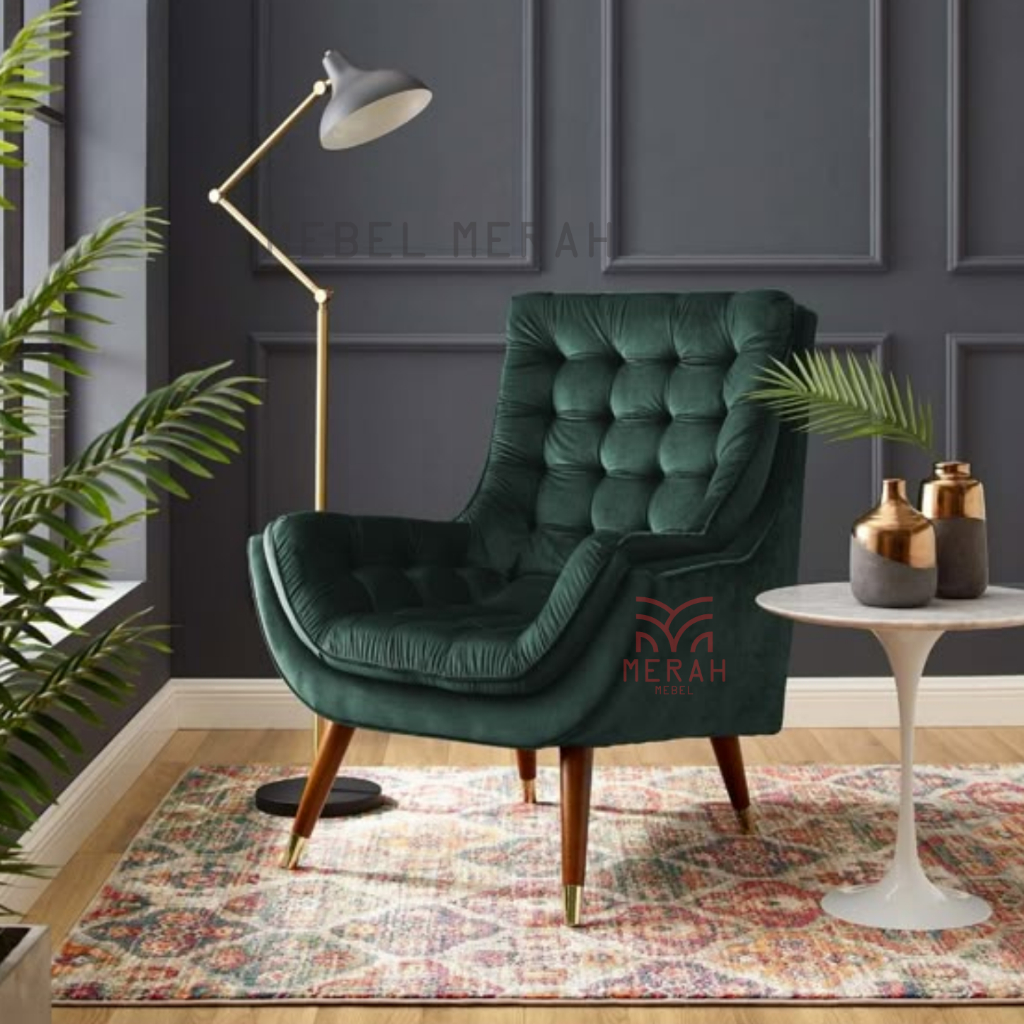 Sofa Tamu Murah - Sofa Murah - Sofa Single Aestetic - Sofa Caffe - Mebel Merah