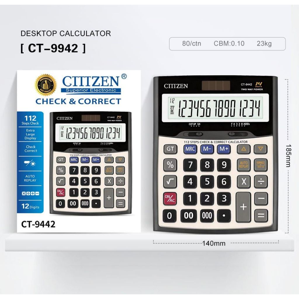 

KALKULATOR CTTZEN 12 DIGITS CT - 9442