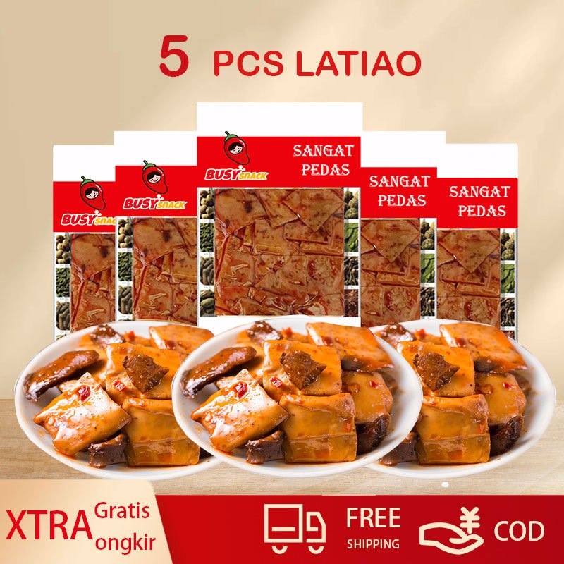 

Latiao Halal Busy Snack - [Halal] [5 Pcs] Gluten Spicy Tofu Latiao Cemilan Snack Spicy Vegetarian | Latiao HalalTahu Kering