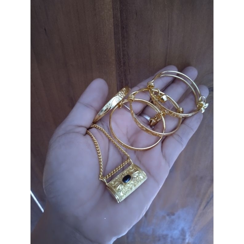 SET GELANG KALUNG BLANDONG BAYI 3 BULANAN BALI