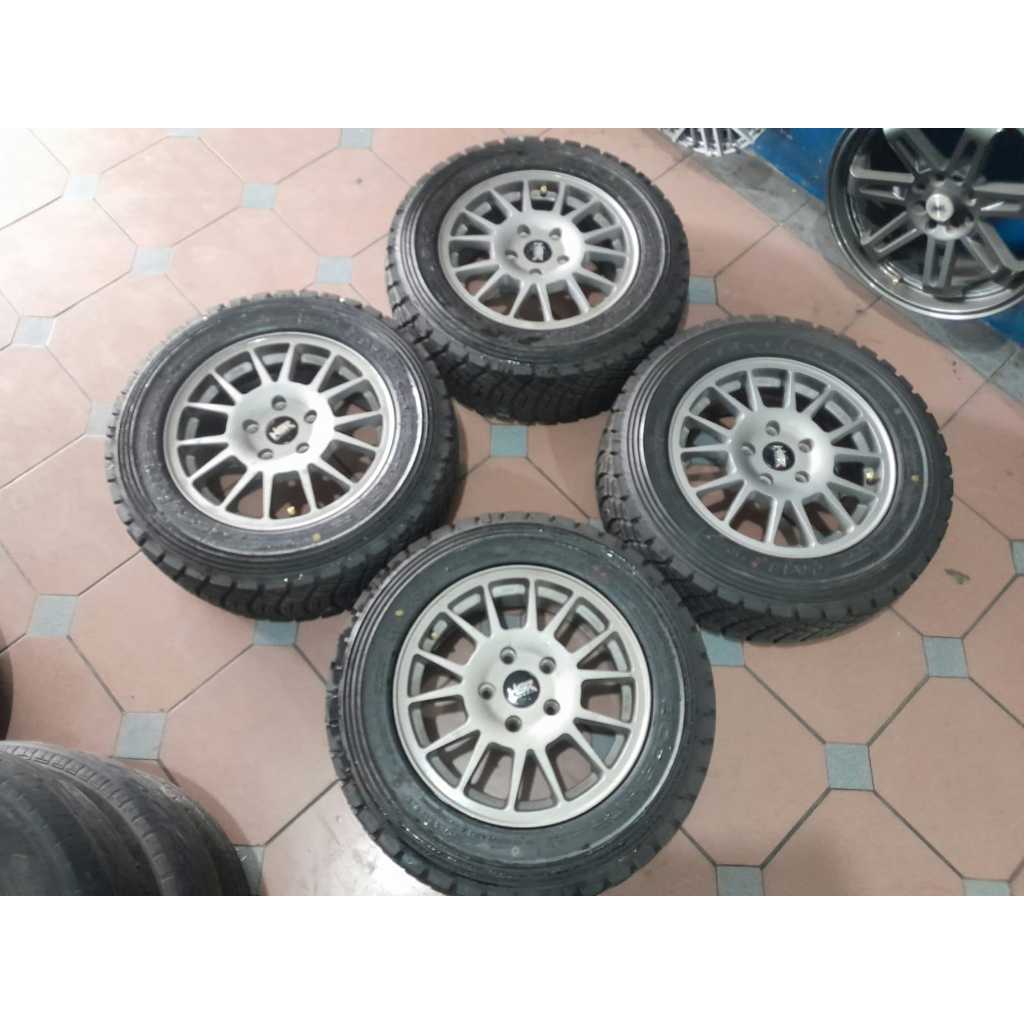 Velg Second Rally HSR FE02 Ring 15 Pcd 5x114.3 Ban Accelera Ra62 Rally 205 65 R15 Tahun 2024