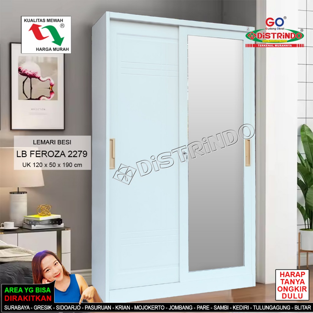 DISTRINDO Lemari Besi Sliding / Lemari Pakaian / Lemari Pintu Geser