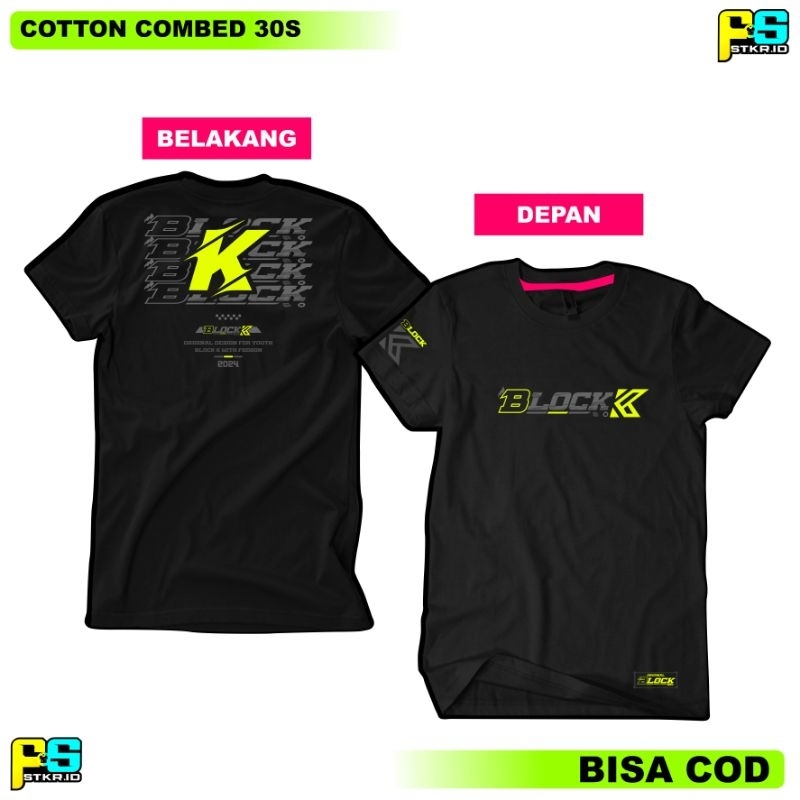 Kaos T-Shirt Pemuda Block K - Bisa ditambah nama kampung / desa / RT - Bisa custom ganti nama - kaos