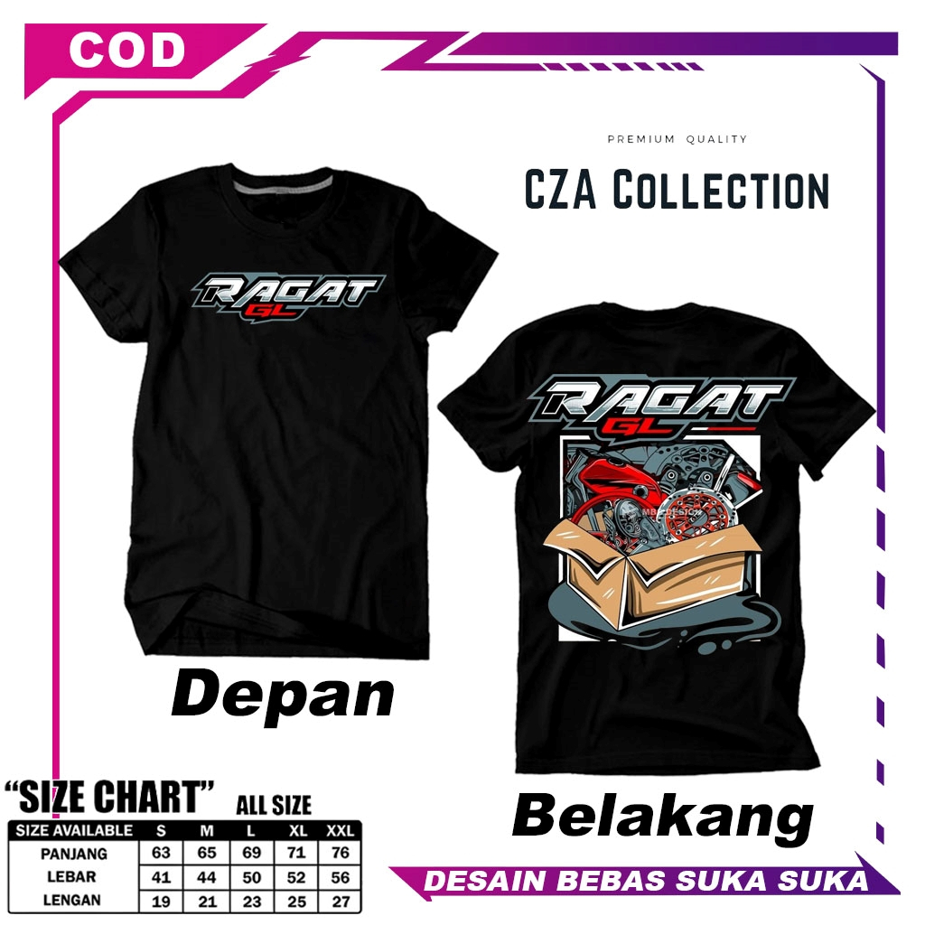 CZA FASHION-KAOS SABLON RAGAT HONDA GANK HEREX Gl 100 Gl100 Max/DISTRO/KAOS MURAH/KEKINIAN/TREND/COD