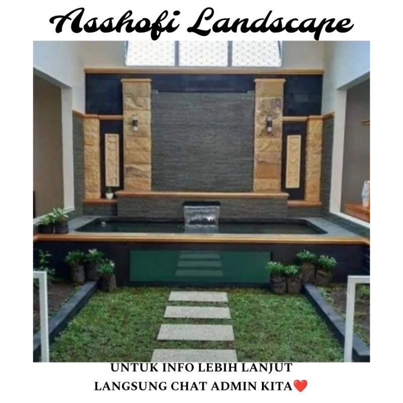 PEMBUATAN TEBING DEKORASI TAMAN MINIMALIS KOLAM IKAN HIAS BUNGA HIAS PASANG RUMPUT TAMAN JEPANG TANA