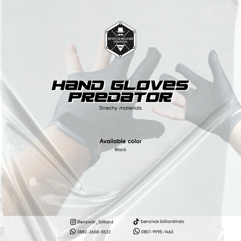 Predator Hand Glove Sarung Tangan Billiard Predator