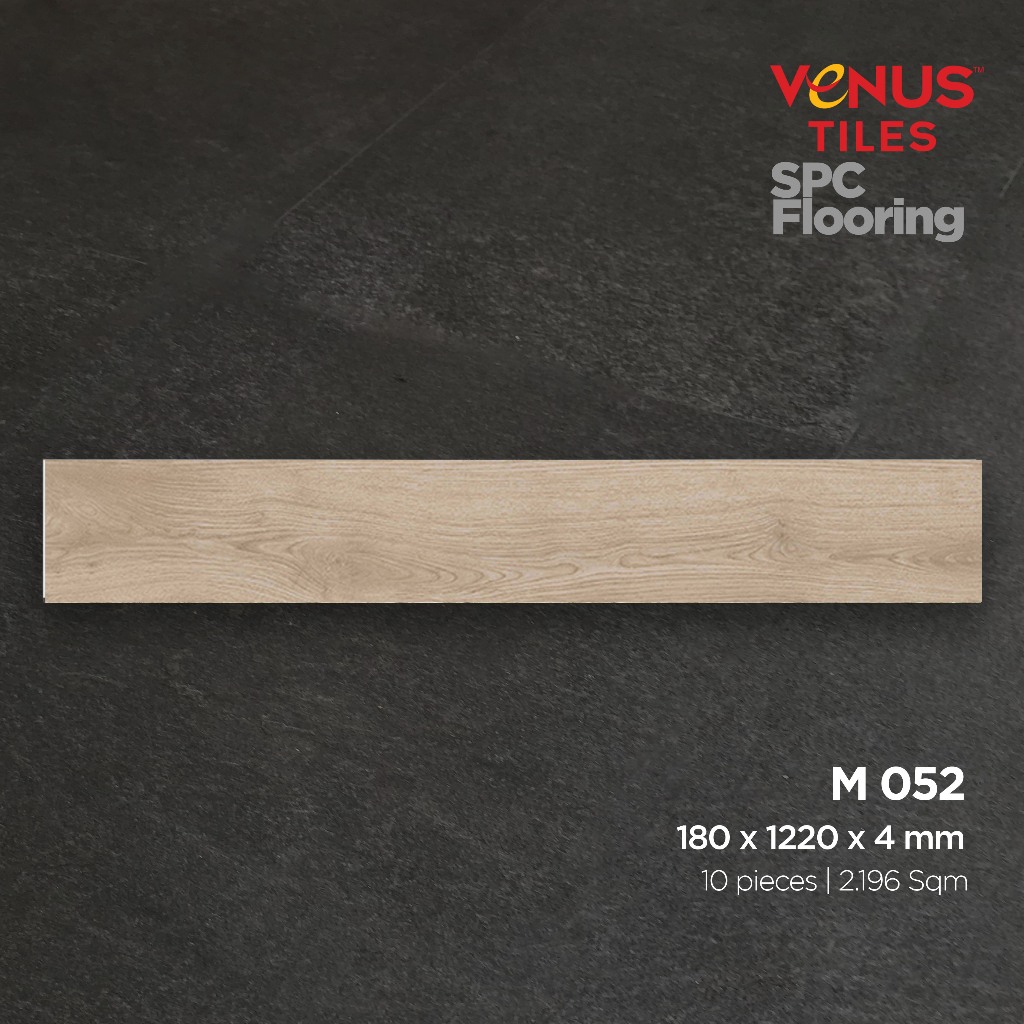 LANTAI MOTIF KAYU CLIK KLIK VENUS LANTAI SPC FLOORING M052 18X122CM - VENUS TILES