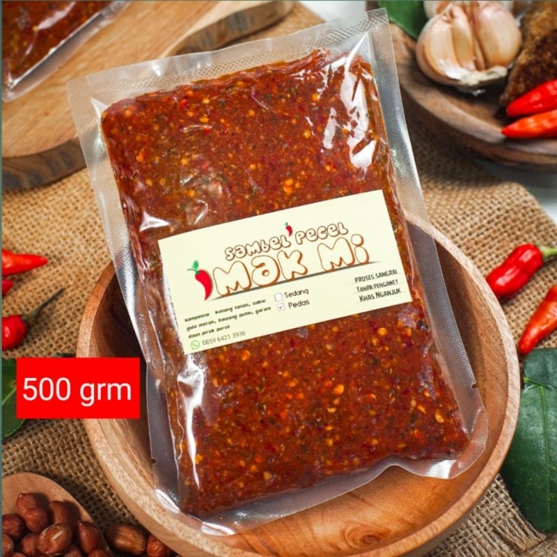 

Sambel Pecel Khas Nganjuk Bumbu Pecel Sambal Kacang Mak Mi 500 Gram