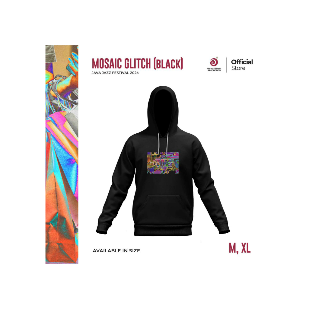 Hoodie Mosaic Glitch Black - Java Jazz Festival