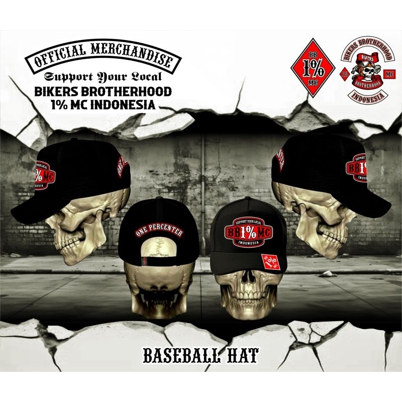 topi baseball hat desain reguler BB 1% MC Indonesia