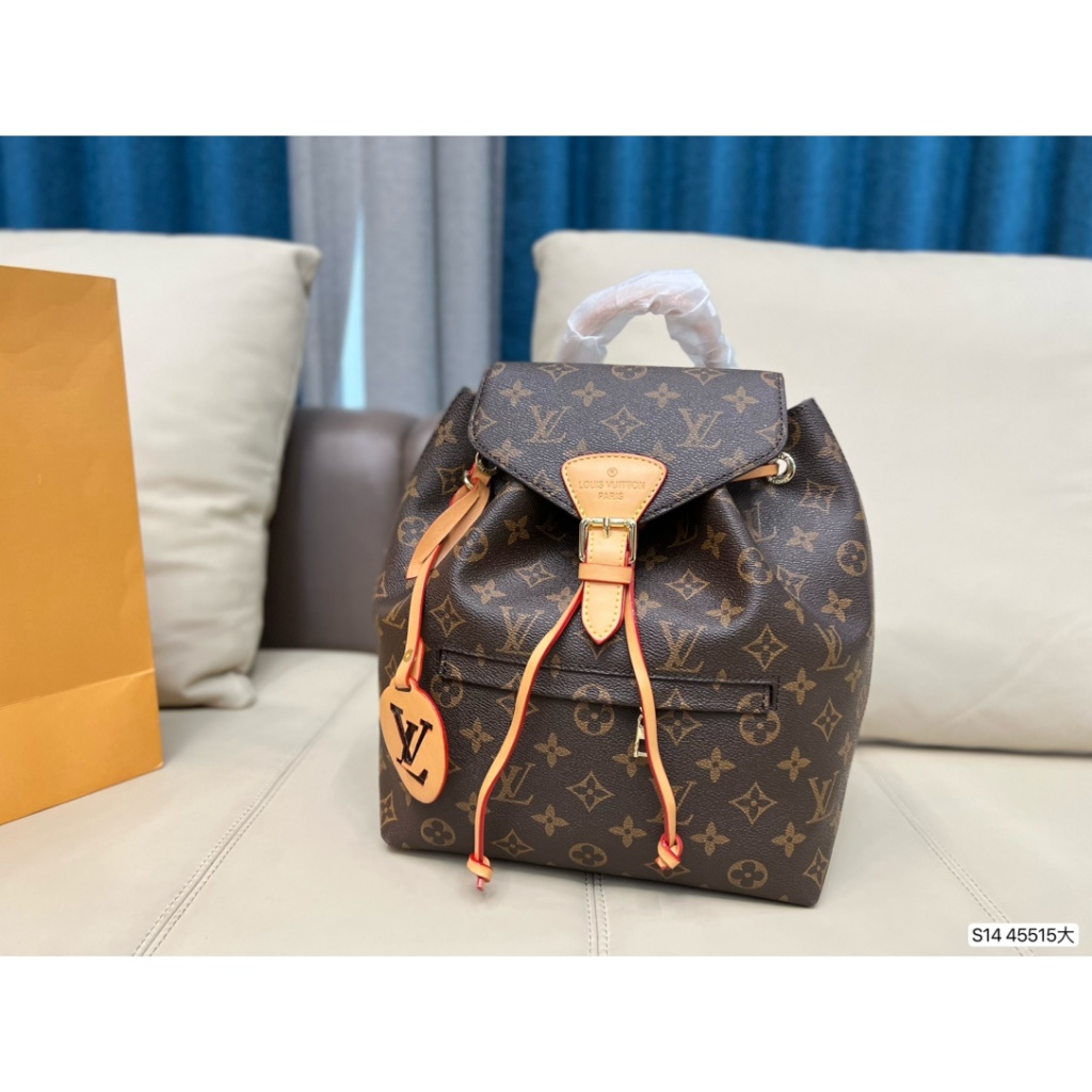 Original 2024 LV Ladies Backpack Montsouris Fashion Bag