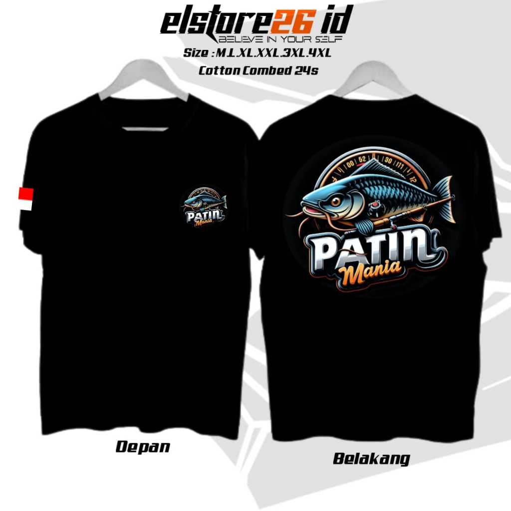 ELSTR26 TSHIRT DISTRO PATIN  | FREE TAMBAH NAMA KAMU | KAOS MANCING KATUN COMBED 24s | BAJU MANCING 