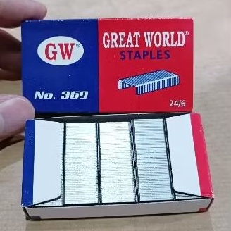 

Isi Stapler Staples No.369 - 24/6 Merk Great Wall. Made in China.