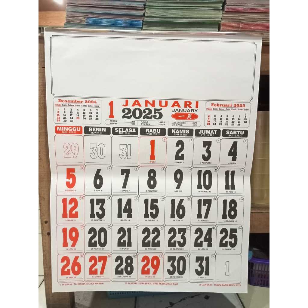 

KALENDER KERJA UKURAN JUMBO 2025