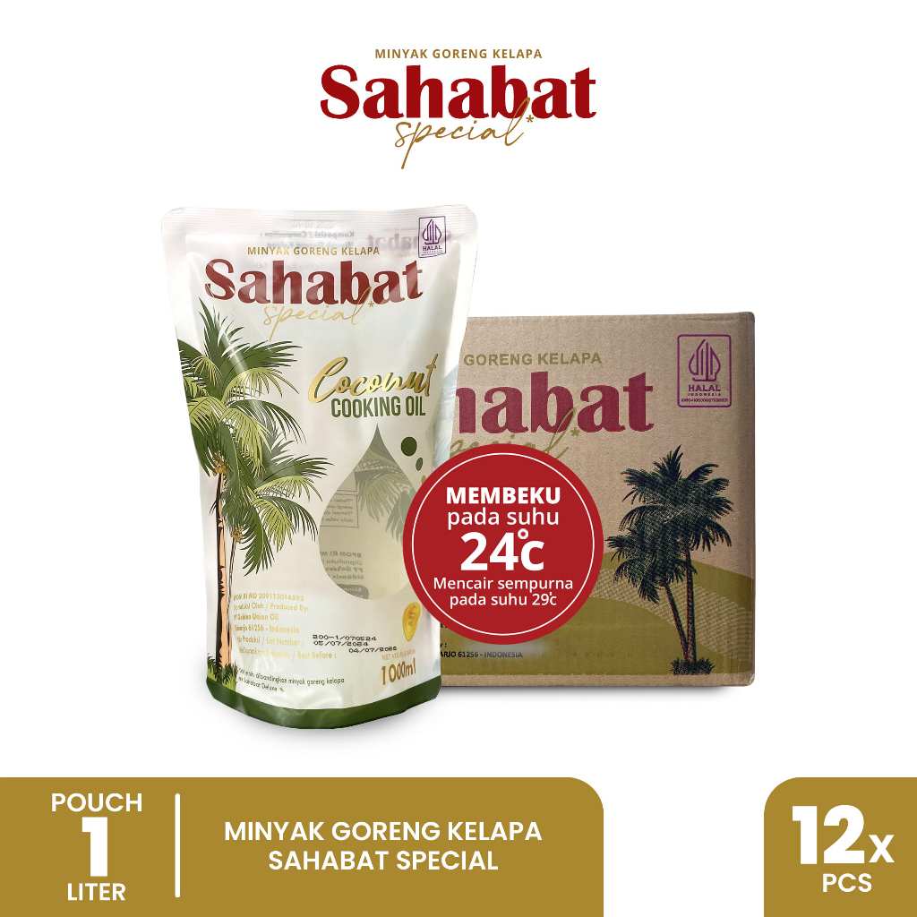 

Sahabat Special Minyak Goreng Kelapa Pouch 1L (12 pcs) / 1 Kardus