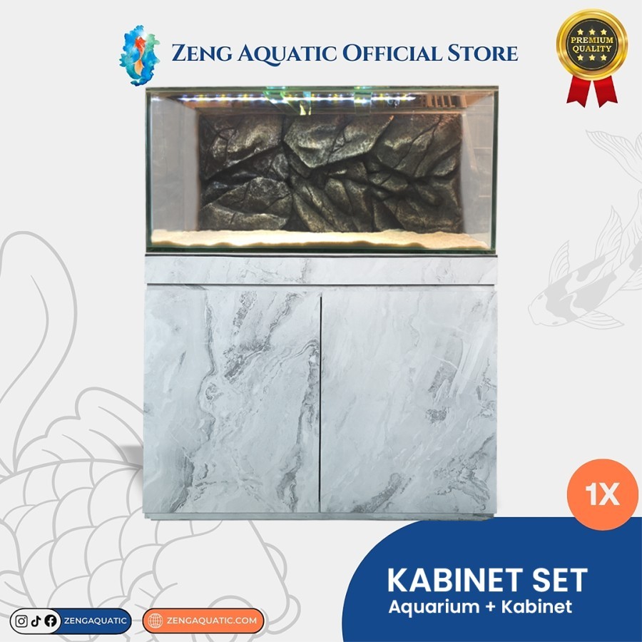 Kabinet Aquarium Hpl Tekstur Kayu - Cabinet Kuat & Estetis - Meja Aquarium Custom Minimalis by Zeng 