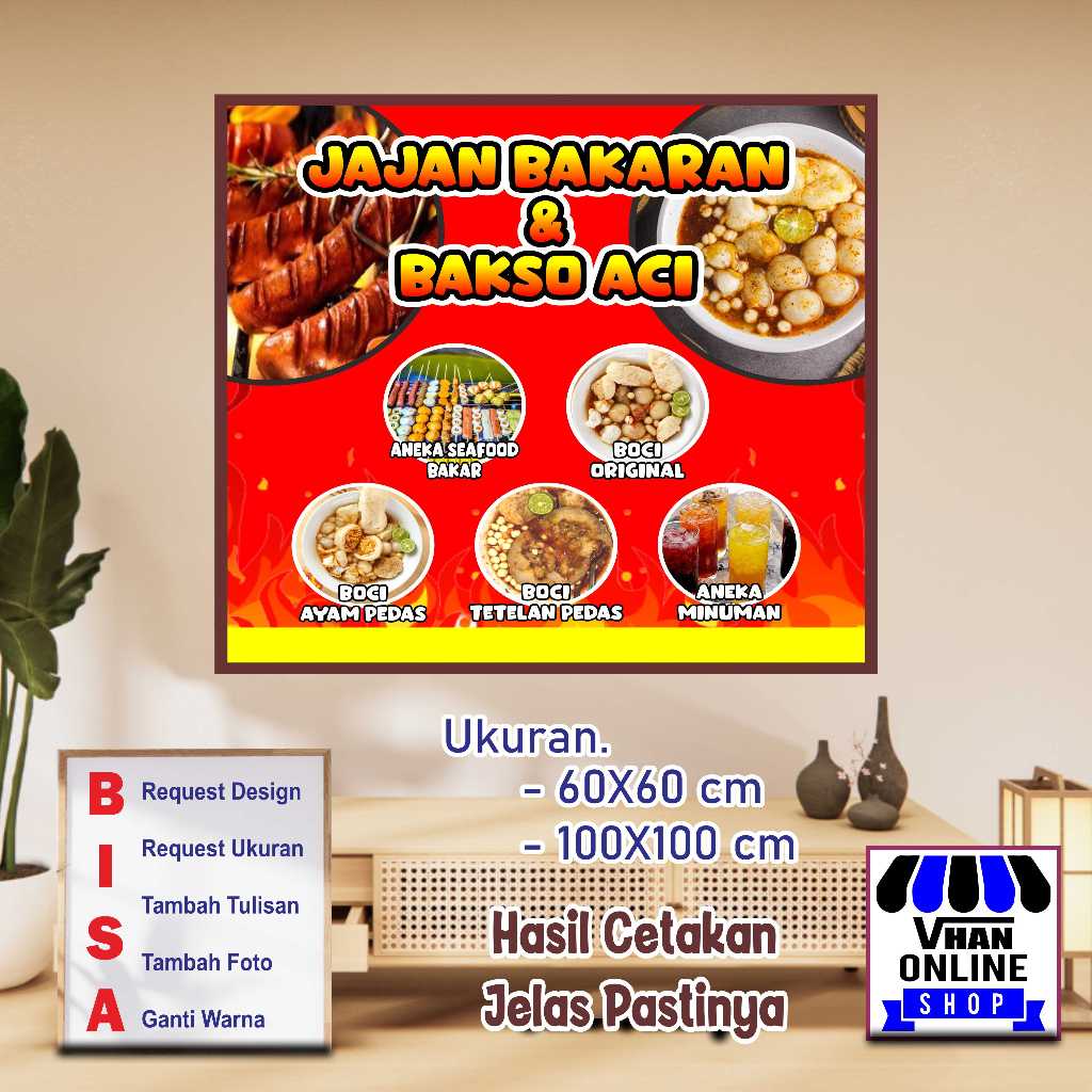 Spanduk Banner Aneka Bakaran dan Bakso Aci