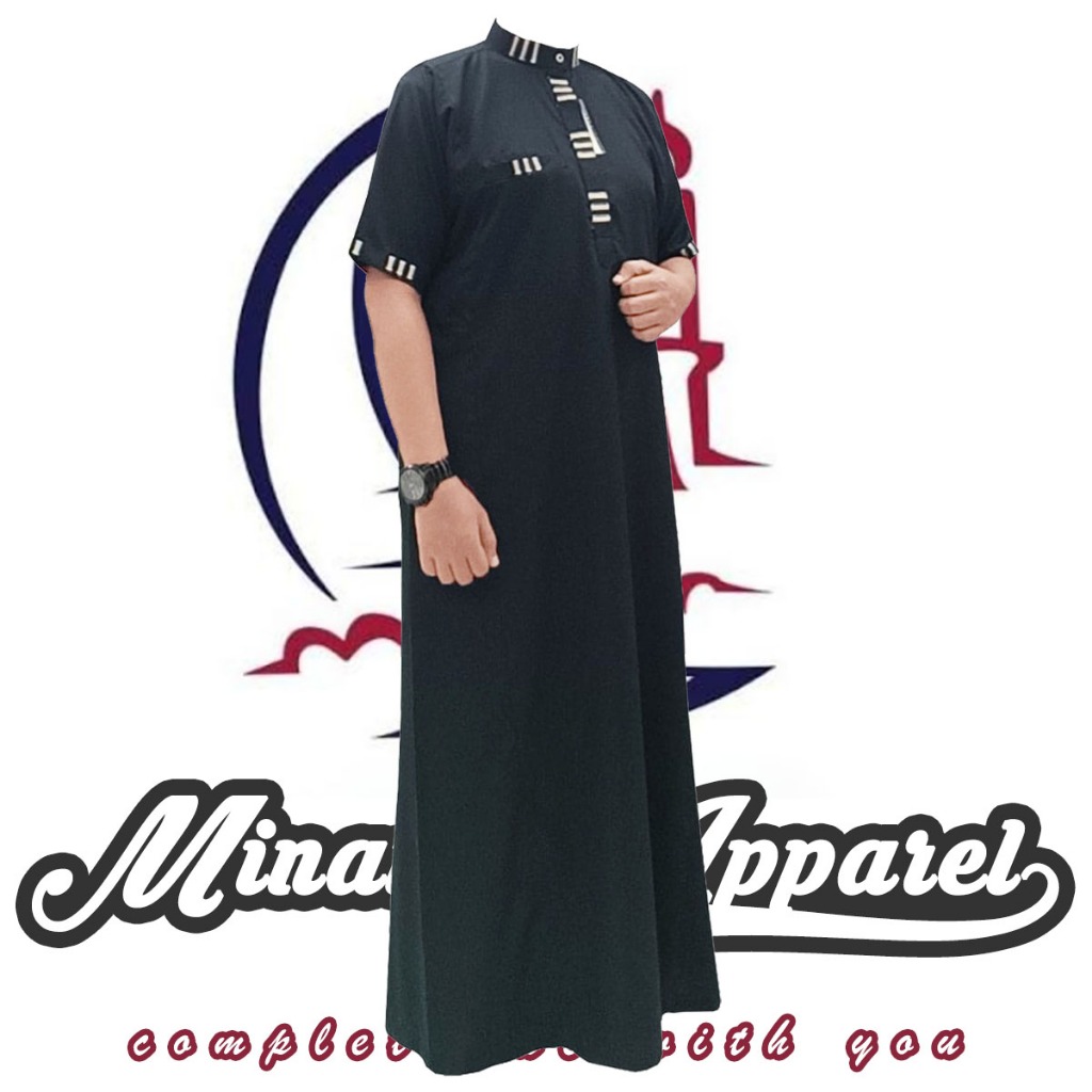 Jubah Pria Gamis Pria Bahan Katun Premium Lengan Pendek
