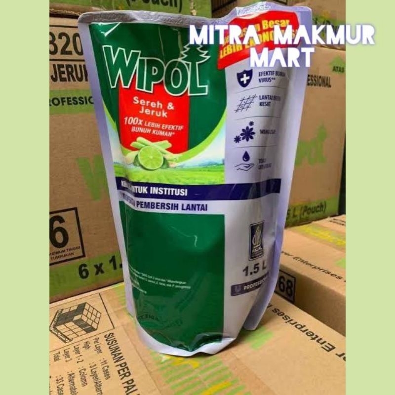 1 DUS ISI 6PC WIPOL 1,5L PROFESSIONAL / 1DUS WIPOL SEREH JERUK 1,5L / WIPOL 1,5L SEREH JERUK